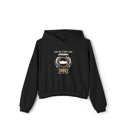Turkey Style 1-Women's Cinched Bottom Hoodie