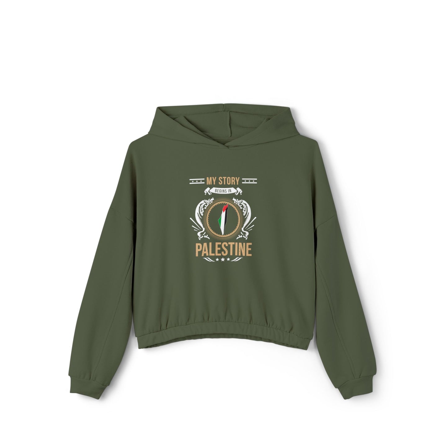 Palestine Style 1-Women's Cinched Bottom Hoodie
