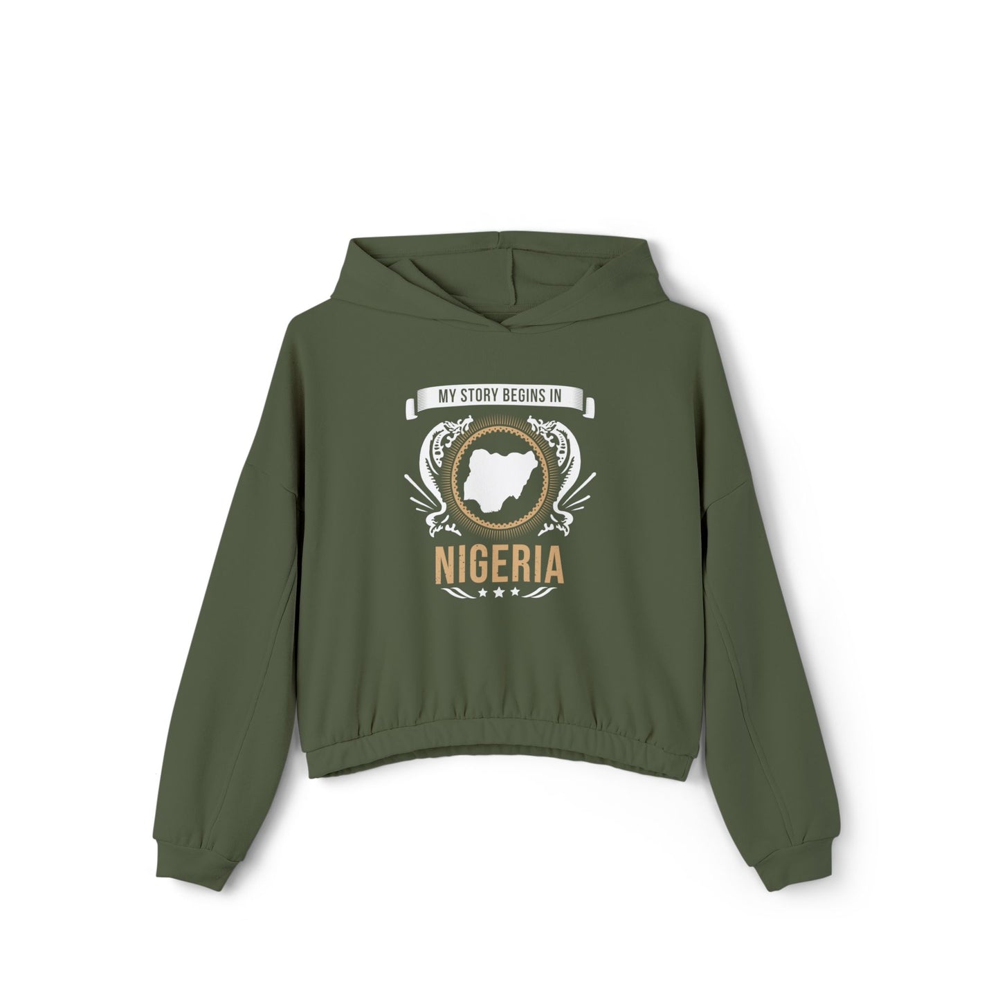 Nigeria Style 2-Women's Cinched Bottom Hoodie