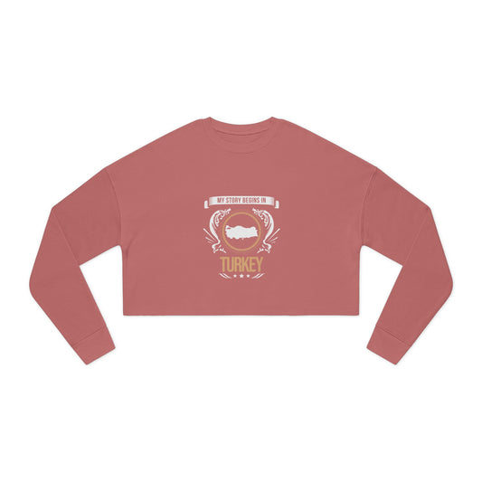 Turkey Style 2-Women's Cropped Sweatshirt