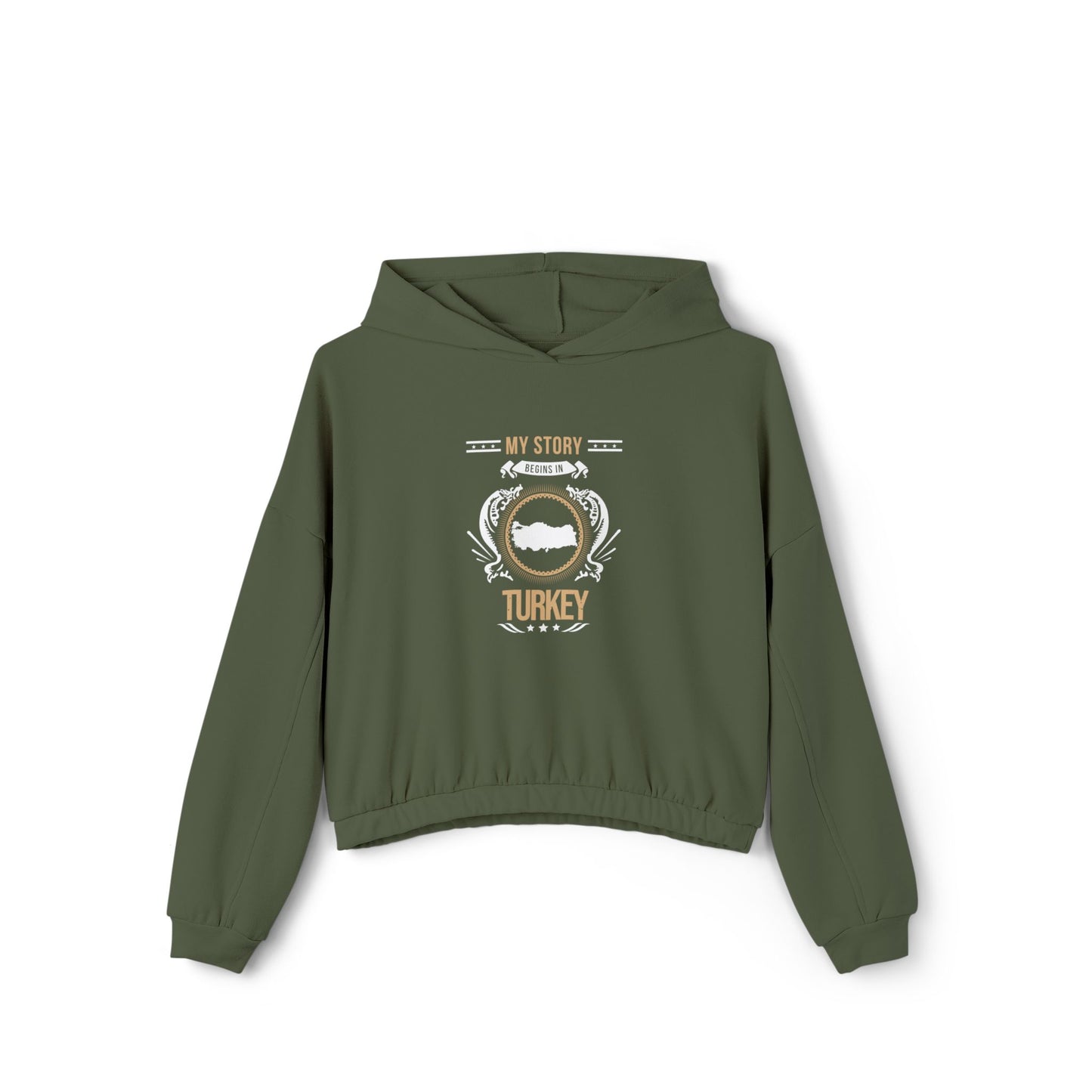 Turkey Style 1-Women's Cinched Bottom Hoodie